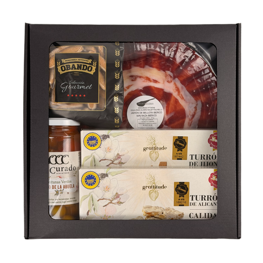 Gurmaniškas rinkinys dovanai 7 dalių de Bellota 50% Ibérico, de Cebo de Campo 50% Ibérico, Gran Reserva