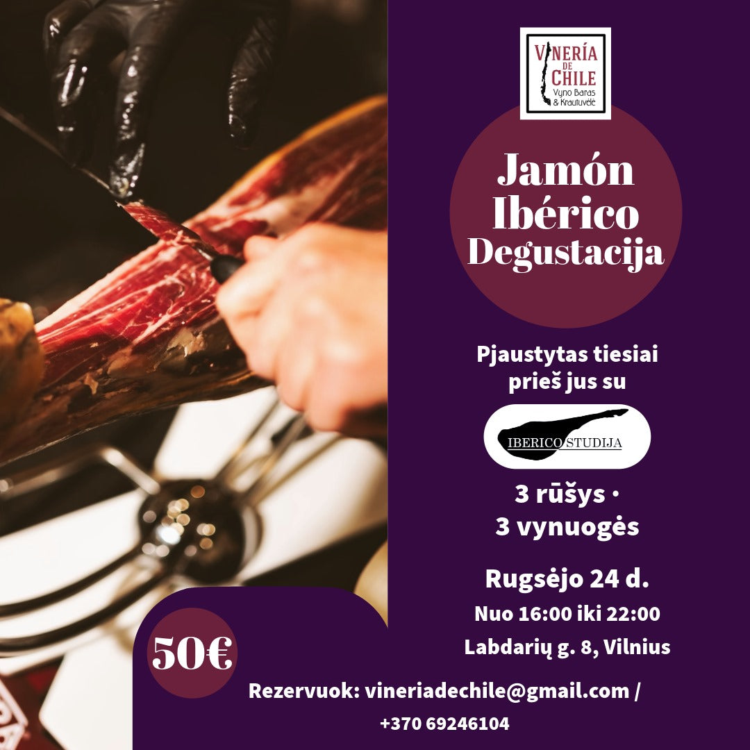 Iberico kumpių ir vynų degustacija Vilniuje