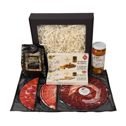 Gurmaniškas rinkinys dovanai 7 dalių de Bellota 50% Ibérico, de Cebo de Campo 50% Ibérico, Gran Reserva