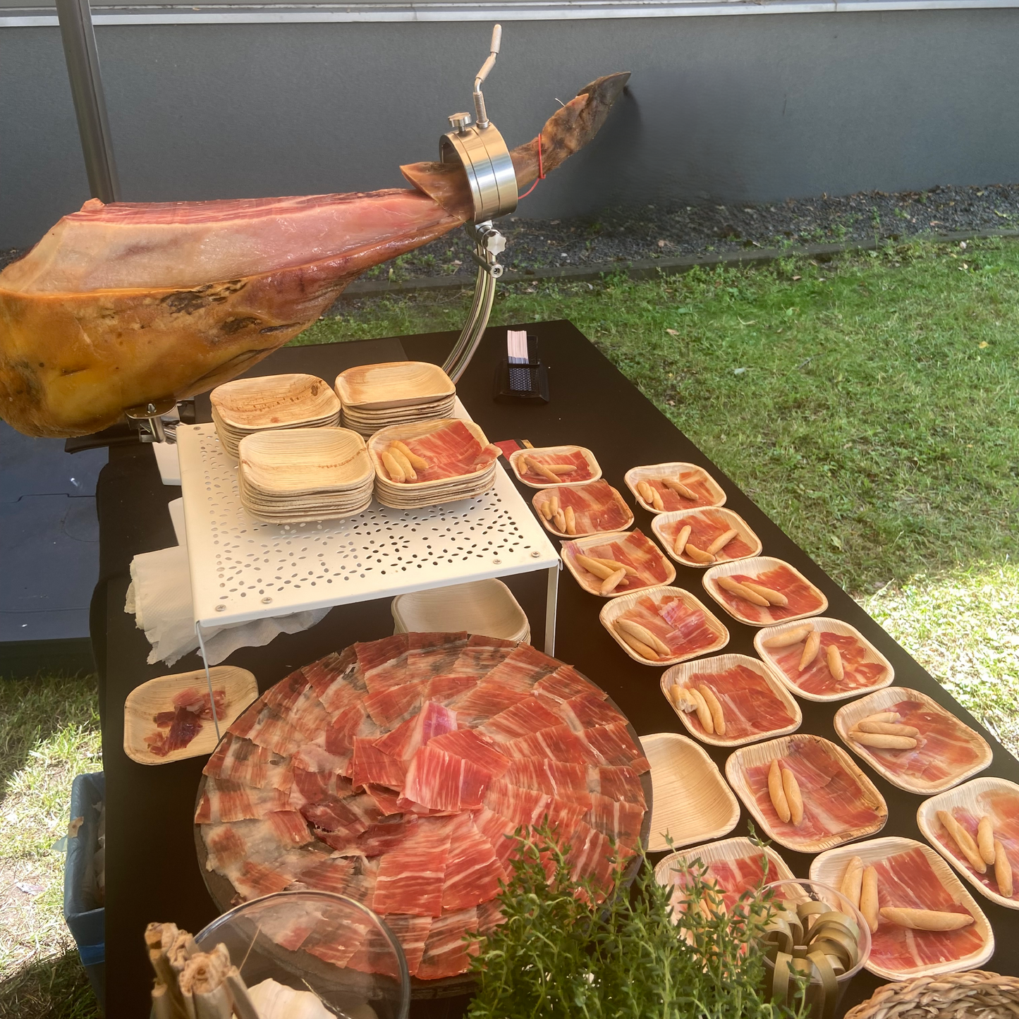 Ibérico kumpio pjaustymas privačiame renginyje