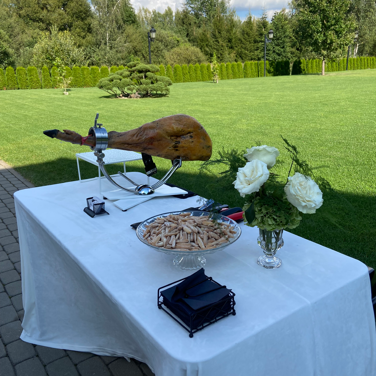 Ibérico kumpio pjaustymas privačiame renginyje